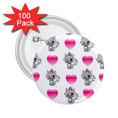 Evil Sweetheart Kitty 2 25  Buttons (100 Pack)  by IIPhotographyAndDesigns