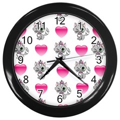 Evil Sweetheart Kitty Wall Clock (black) by IIPhotographyAndDesigns