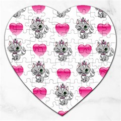 Evil Sweetheart Kitty Jigsaw Puzzle (heart) by IIPhotographyAndDesigns