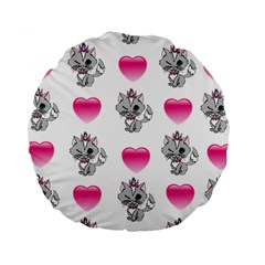 Evil Sweetheart Kitty Standard 15  Premium Round Cushions by IIPhotographyAndDesigns