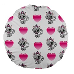 Evil Sweetheart Kitty Large 18  Premium Round Cushions by IIPhotographyAndDesigns