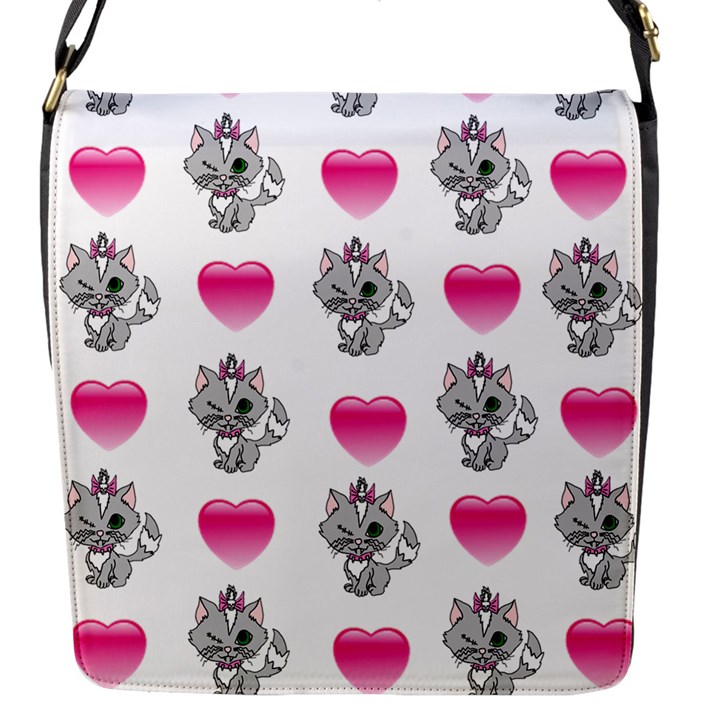 Evil Sweetheart Kitty Flap Messenger Bag (S)