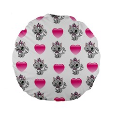 Evil Sweetheart Kitty Standard 15  Premium Flano Round Cushions by IIPhotographyAndDesigns