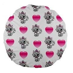 Evil Sweetheart Kitty Large 18  Premium Flano Round Cushions by IIPhotographyAndDesigns