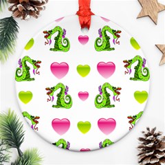 Dragons And Hearts Ornament (round) by IIPhotographyAndDesigns