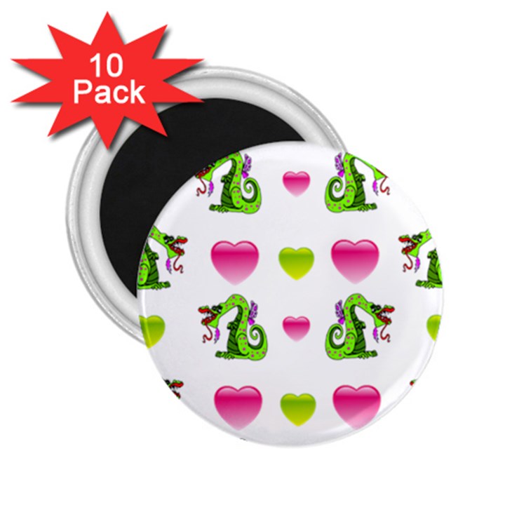 Dragons And Hearts 2.25  Magnets (10 pack) 