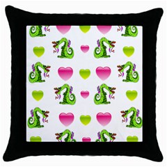 Dragons And Hearts Throw Pillow Case (black) by IIPhotographyAndDesigns