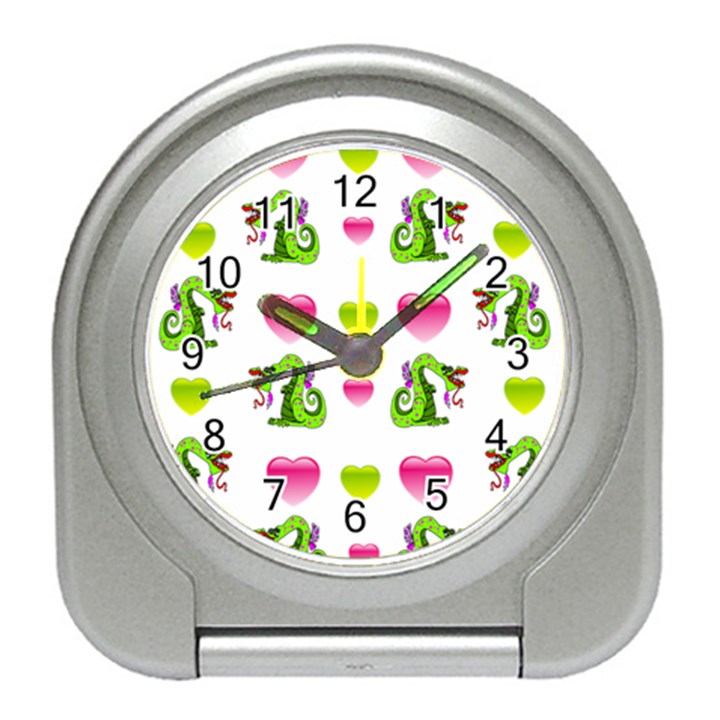 Dragons And Hearts Travel Alarm Clock