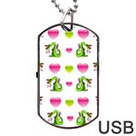 Dragons And Hearts Dog Tag USB Flash (One Side) Front