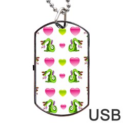 Dragons And Hearts Dog Tag Usb Flash (two Sides) by IIPhotographyAndDesigns