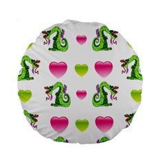 Dragons And Hearts Standard 15  Premium Round Cushions by IIPhotographyAndDesigns