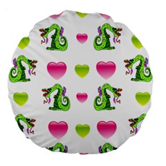 Dragons And Hearts Large 18  Premium Round Cushions by IIPhotographyAndDesigns