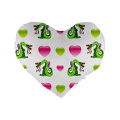 Dragons And Hearts Standard 16  Premium Heart Shape Cushions by IIPhotographyAndDesigns