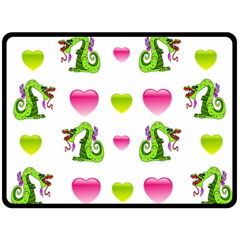 Dragons And Hearts Double Sided Fleece Blanket (large)  by IIPhotographyAndDesigns