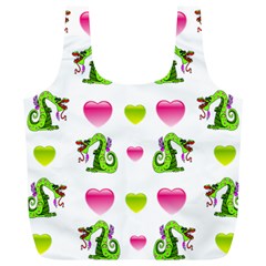 Dragons And Hearts Full Print Recycle Bags (l)  by IIPhotographyAndDesigns