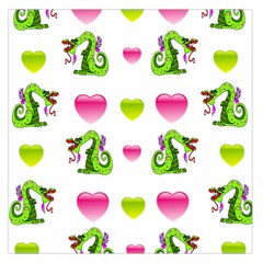 Dragons And Hearts Large Satin Scarf (square) by IIPhotographyAndDesigns