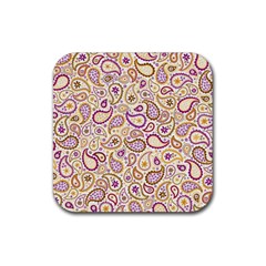 Damascus Image Purple Background Rubber Coaster (square)  by flipstylezfashionsLLC