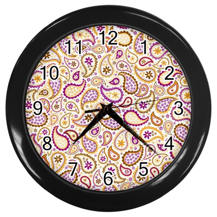 Damascus image purple background Wall Clock (Black)