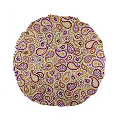 Damascus Image Purple Background Standard 15  Premium Flano Round Cushions by flipstylezfashionsLLC