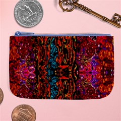 Retro Multi Colors Pattern Created By Flipstylez Designs Large Coin Purse by flipstylezfashionsLLC