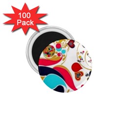 Retro Colorful Colors Splashes 1 75  Magnets (100 Pack)  by flipstylezfashionsLLC