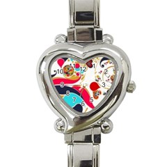 Retro Colorful Colors Splashes Heart Italian Charm Watch by flipstylezfashionsLLC