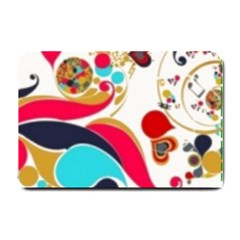 Retro Colorful Colors Splashes Small Doormat  by flipstylezfashionsLLC