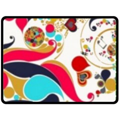 Retro Colorful Colors Splashes Fleece Blanket (large)  by flipstylezfashionsLLC