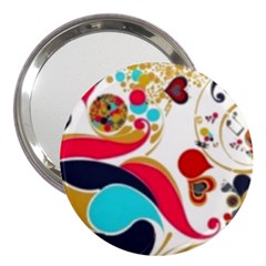 Retro Colorful Colors Splashes 3  Handbag Mirrors by flipstylezfashionsLLC