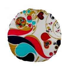 Retro Colorful Colors Splashes Standard 15  Premium Round Cushions by flipstylezfashionsLLC