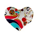 Retro colorful colors Splashes Standard 16  Premium Heart Shape Cushions Front