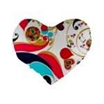 Retro colorful colors Splashes Standard 16  Premium Heart Shape Cushions Back