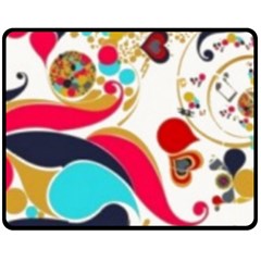 Retro Colorful Colors Splashes Double Sided Fleece Blanket (medium)  by flipstylezfashionsLLC