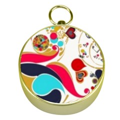 Retro Colorful Colors Splashes Gold Compasses by flipstylezfashionsLLC