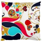 Retro colorful colors Splashes Large Flano Cushion Case (Two Sides) Front