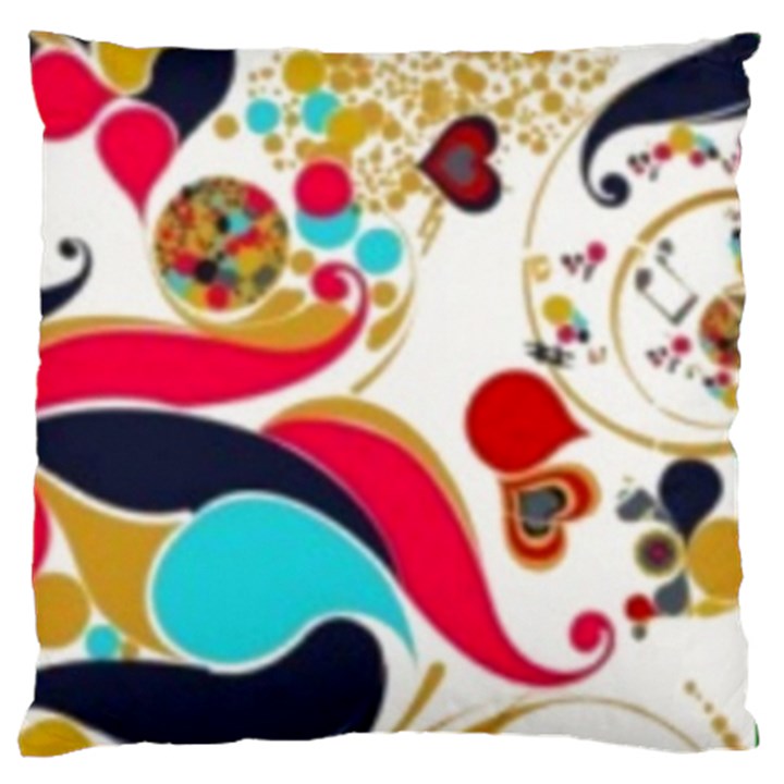 Retro colorful colors Splashes Large Flano Cushion Case (Two Sides)