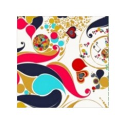 Retro Colorful Colors Splashes Small Satin Scarf (square) by flipstylezfashionsLLC