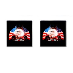 Independence Day, Eagle With Usa Flag Cufflinks (square) by FantasyWorld7