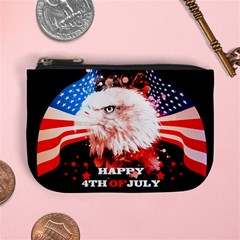 Independence Day, Eagle With Usa Flag Mini Coin Purses by FantasyWorld7