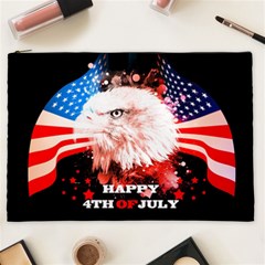 Independence Day, Eagle With Usa Flag Cosmetic Bag (xxl) by FantasyWorld7