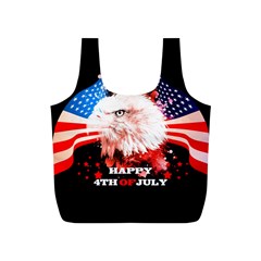 Independence Day, Eagle With Usa Flag Full Print Recycle Bags (s)  by FantasyWorld7