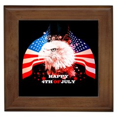 Independence Day, Eagle With Usa Flag Framed Tiles by FantasyWorld7