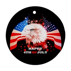 Independence Day, Eagle With Usa Flag Ornament (round)