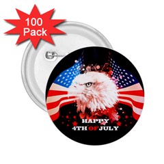 Independence Day, Eagle With Usa Flag 2 25  Buttons (100 Pack)  by FantasyWorld7