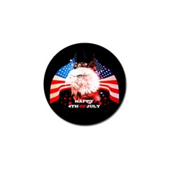 Independence Day, Eagle With Usa Flag Golf Ball Marker (4 Pack) by FantasyWorld7