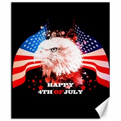 Independence Day, Eagle With Usa Flag Canvas 20  X 24  