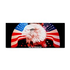 Independence Day, Eagle With Usa Flag Hand Towel by FantasyWorld7