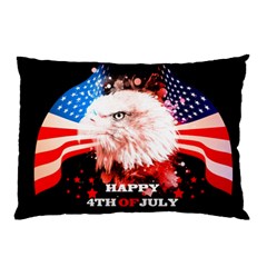 Independence Day, Eagle With Usa Flag Pillow Case by FantasyWorld7