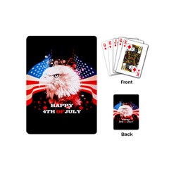 Independence Day, Eagle With Usa Flag Playing Cards (mini)  by FantasyWorld7