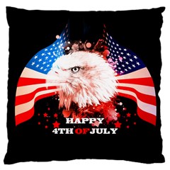 Independence Day, Eagle With Usa Flag Large Cushion Case (one Side) by FantasyWorld7